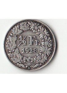 1928 - 1/2 Franc Argento Svizzera Standing Helvetia MB